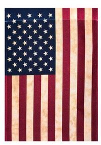Tea-Stained American Flag Garden Flag