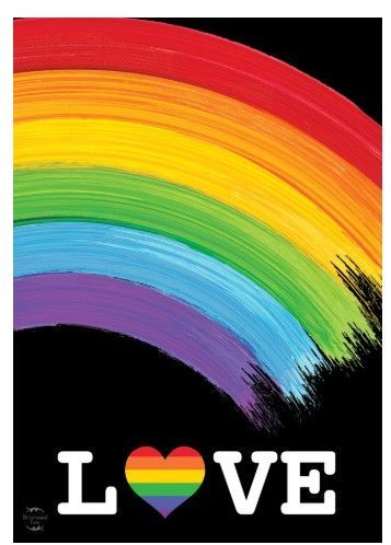 Rainbow Love House Flag