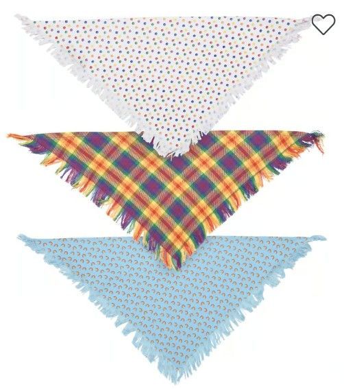 Rainbow Plaid Pet Bandana Set