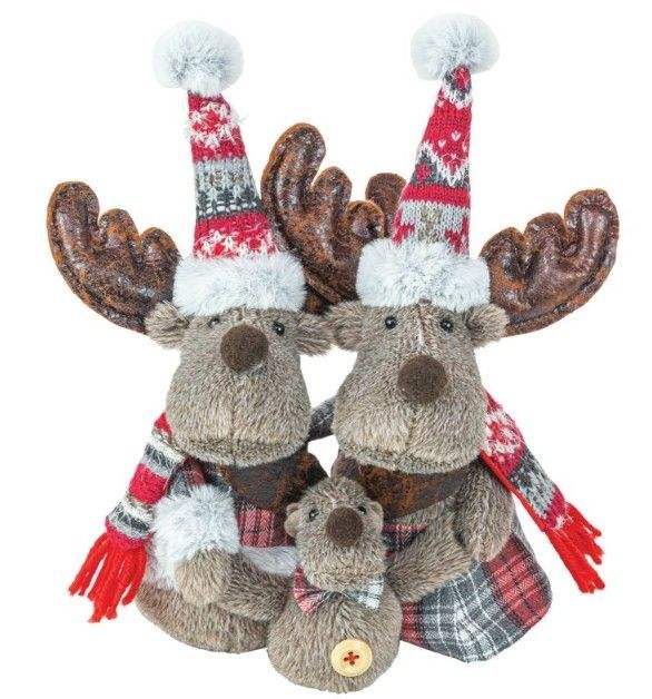 Jolly Plaid Moose Family