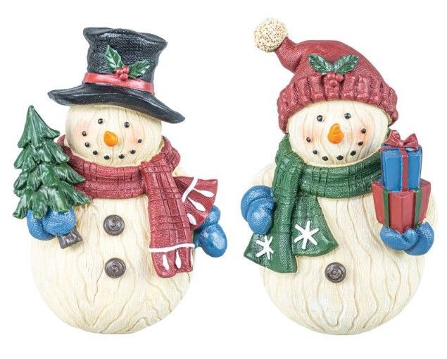 Faux "Wood-Carved" Snowman
