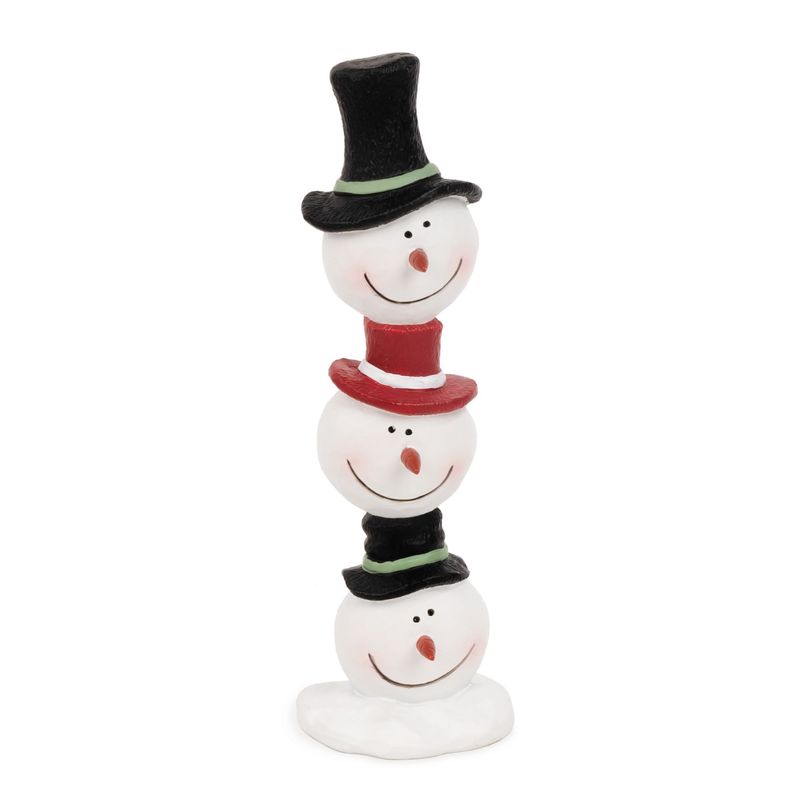 Stacked Snowmen w/ Whimsical Hats