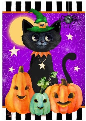 Black Cat & Jacks Garden Flag