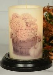 6" Fall Hydrangea Basket Candle Sleeve