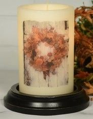 6 6" Fall Wreath Candle Sleeve