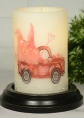 6" Valentine Gnome Truck Candle Sleeve
