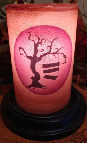 6" Haunted Tree Swing Candle Sleeve