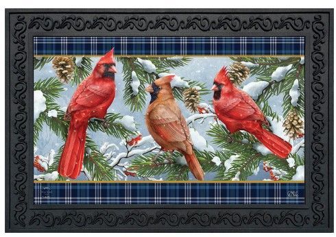 Wintertime Cardinals Doormat Wintertime Cardinals Doormat