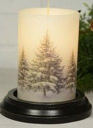 6 6" Winter Pine Trees Candle Sleeve