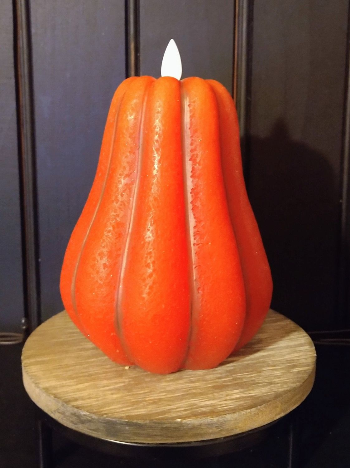 Orange Pumpkin Moving Flame LED Candle