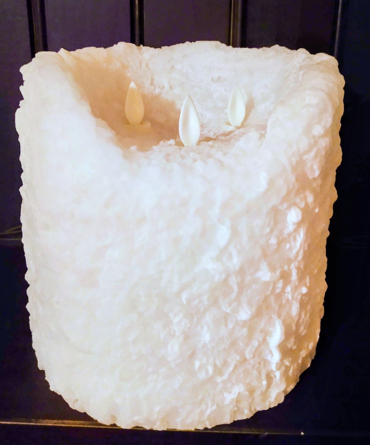 Bumpy White 3-Wick Moving Flame LED Candle Bumpy White 3-Wick Moving Flame LED Candle