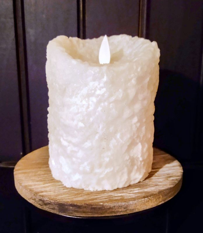 Bumpy White Moving Flame LED Candle