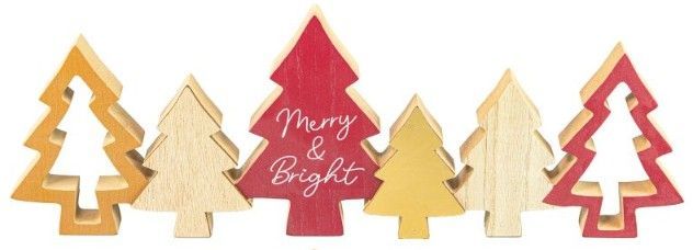 "Merry & Bright" Christmas Tree Cut-Out Sitter