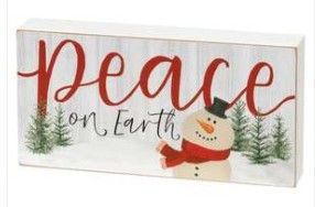 "Peace on Earth" Snowman Box Sign