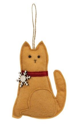Felt Cat w/ Snowflake Ornament