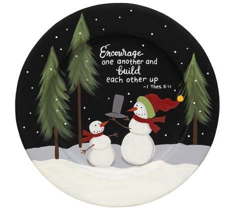 "Encourage One Another" Snowman Plate