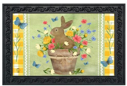 Flowerpot Bunny Doormat