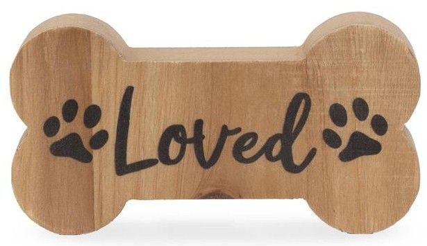 "Loved" Wooden Dog Bone