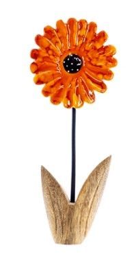 Lg. Mango Wood Orange Flower