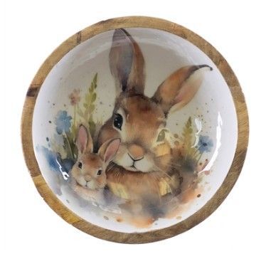 Mango Wood Bunny Bowl