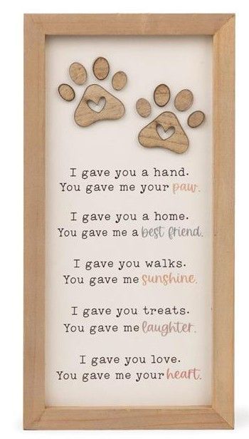I Gave - You Gave Paw Print Sign