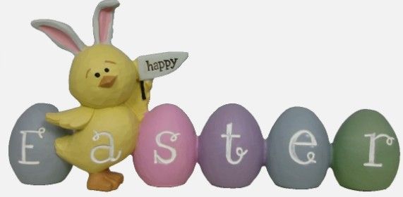 Happy Easter Chick w/ Eggs