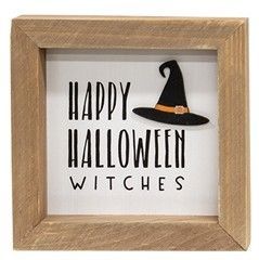 "Happy Halloween Witches" Framed Sign