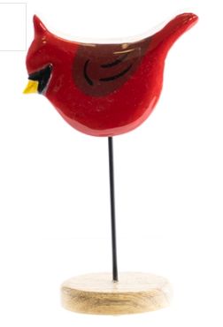 Wooden Cardinal on Post