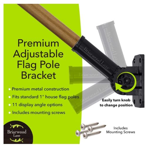 Black Adjustable Metal Flag Pole Bracket