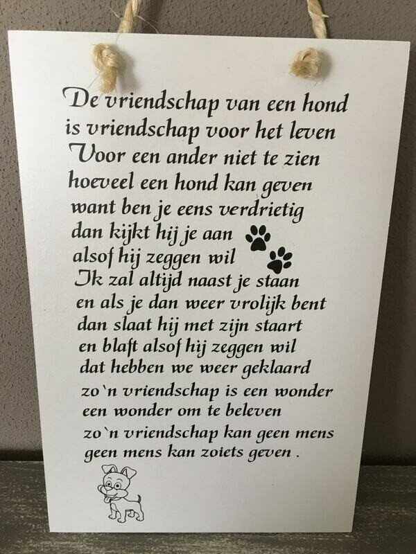 Tekstbord hond