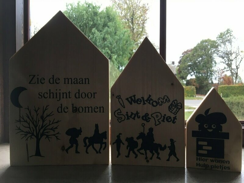 Houten huisjes voor Sint decoratie