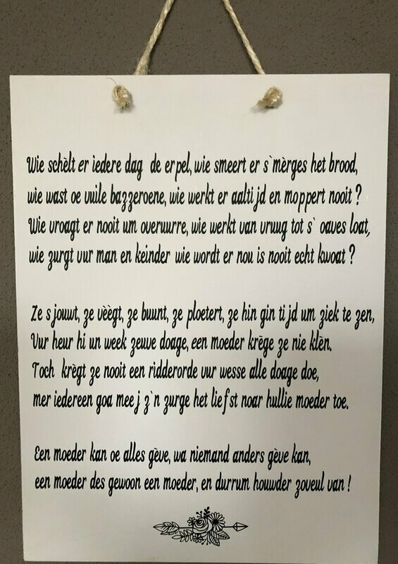 Tekstbord een moeder