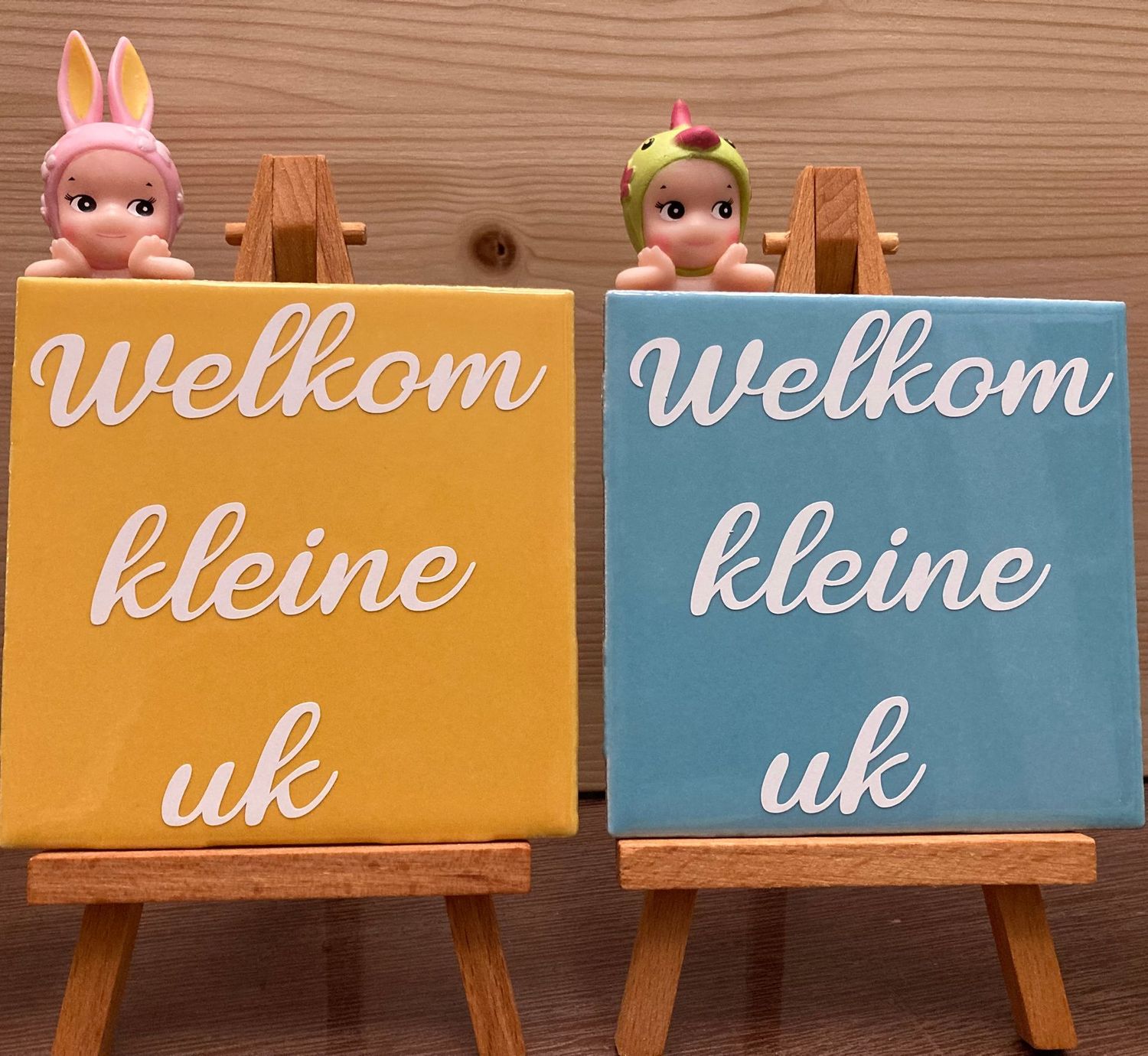 Mini tegeltje op standaard