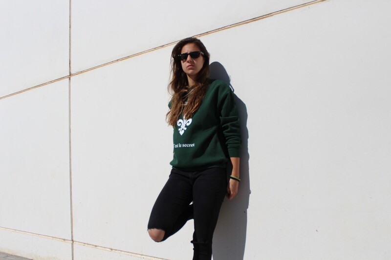 Sudadera verde Glor de Lis