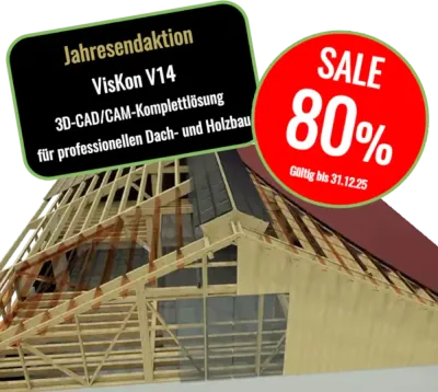 VisKon V14 Sektor A (Dach-, Holzbau, CAD/CAM) - JAHRESENDAKTION 2025