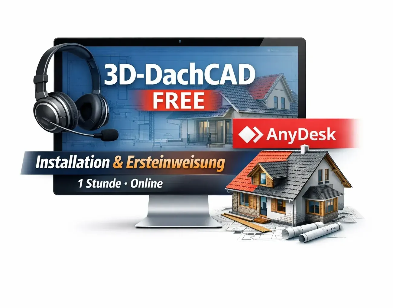 3D-DachCAD FREE - Installation & Ersteinweisung (1 Stunde, online) 3D-DachCAD FREE - Installation & Ersteinweisung (1 Stunde, online)