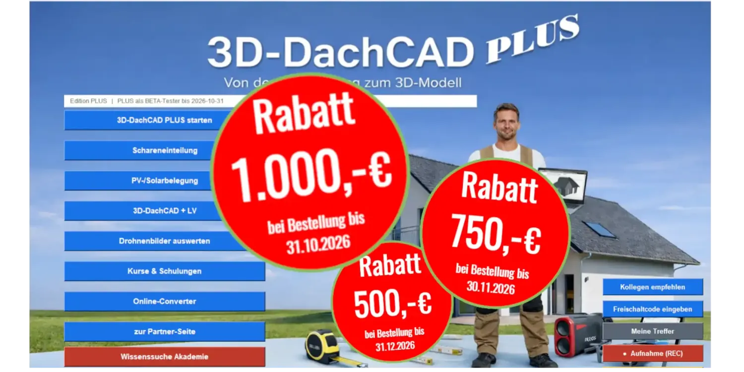 3D-DachCAD 8.0 PLUS (BETA) - Software für Dachprofis 3D-DachCAD 8.0 PLUS (BETA) - Software für Dachprofis
