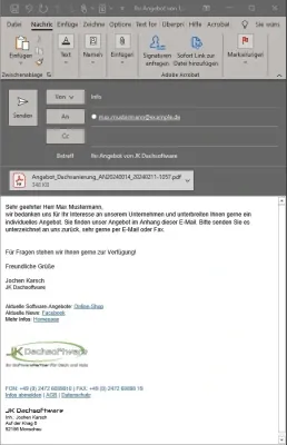 Outlook-Vorlagen für smartDach 2027