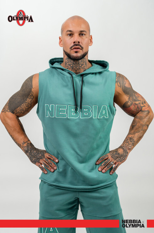 Толстовка без рукавов SLEEVELESS HOODIE SWEATSHIRT IRON BEAST 710 Зеленая