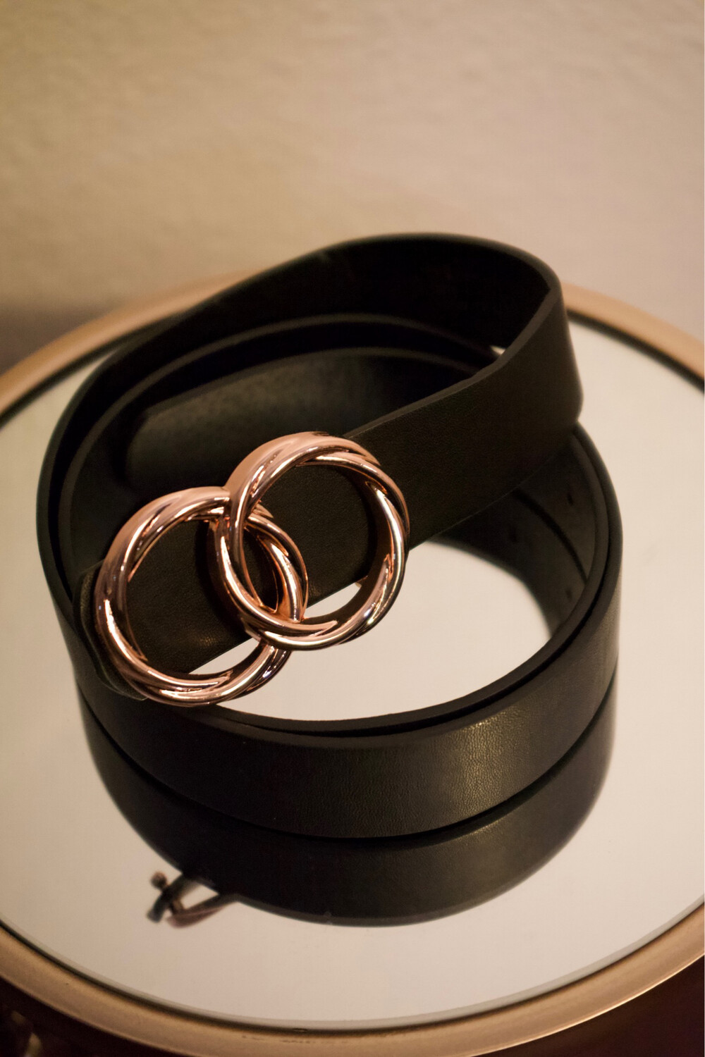 DOUBLE HOOP BELT BLK/GOLD