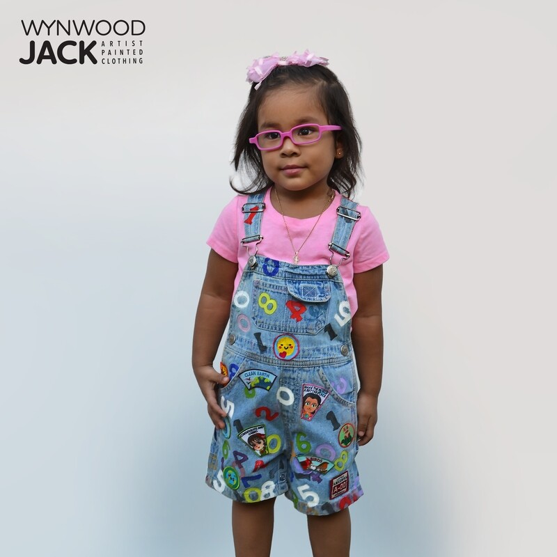 Toddler Personalized Hand-Painted Denim Overalls