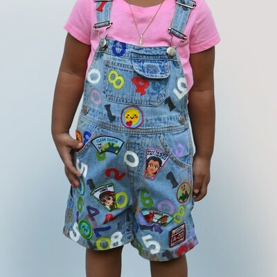 Toddler Personalized Hand-Painted Denim Overalls