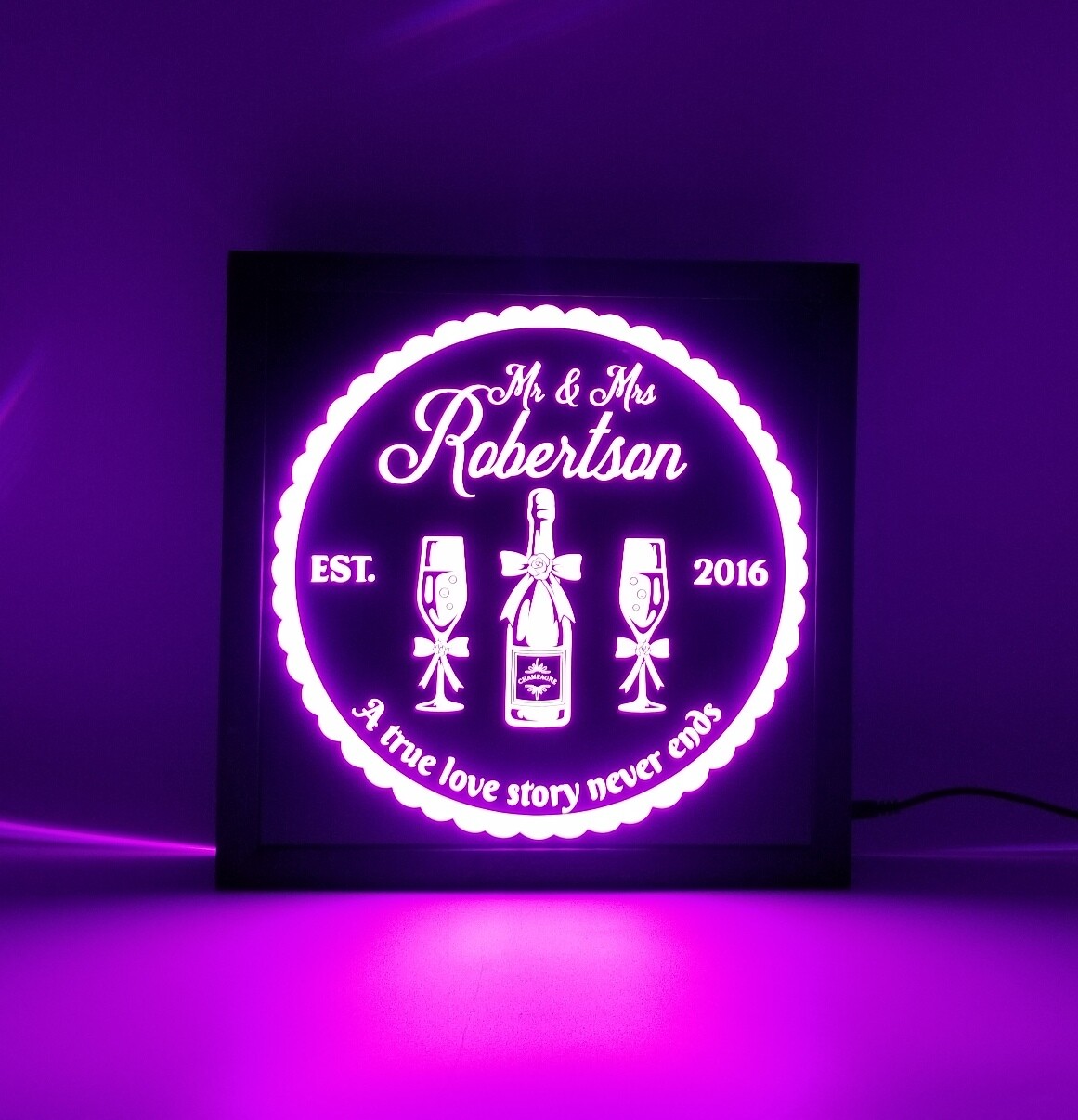 Custom Wedding Mr. &amp; Mrs. Led Sign