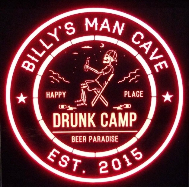 Custom Personalized Drunk Camp Beer Led Sign