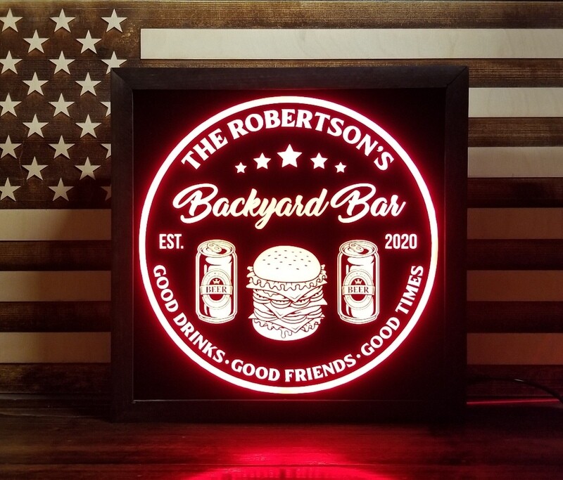 Custom Backyard Bar Home Bar Led Sign