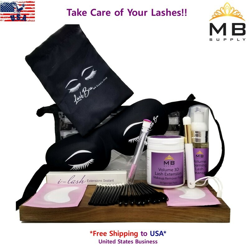 Aftercare Kit + Free Protective Lash Bra Quantity discount for resale to clients. USA Seller