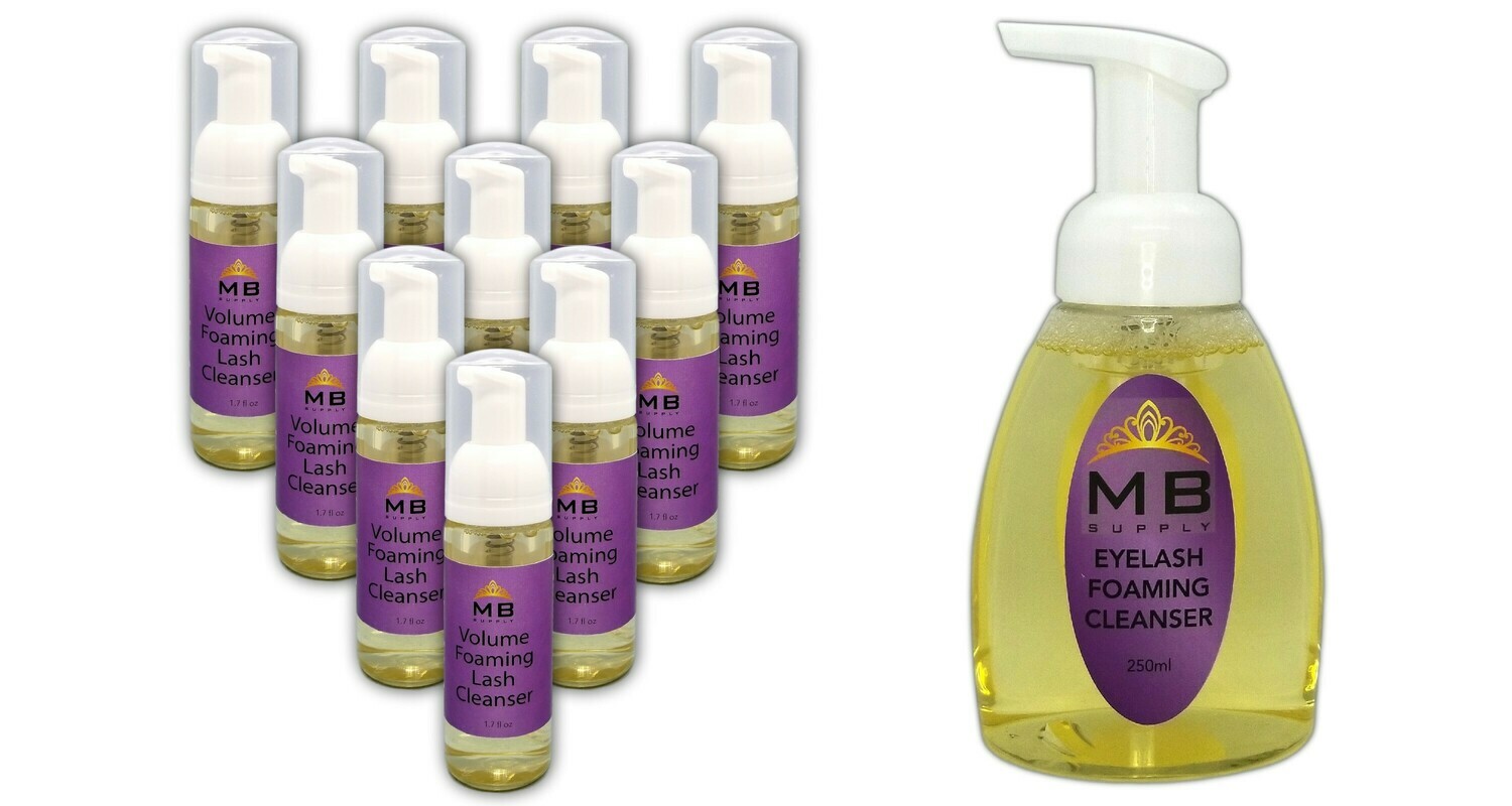 Eyelash Extensions Volume Foaming Cleanser Professional & Retail Size - Cleansing Brushes USA Seller