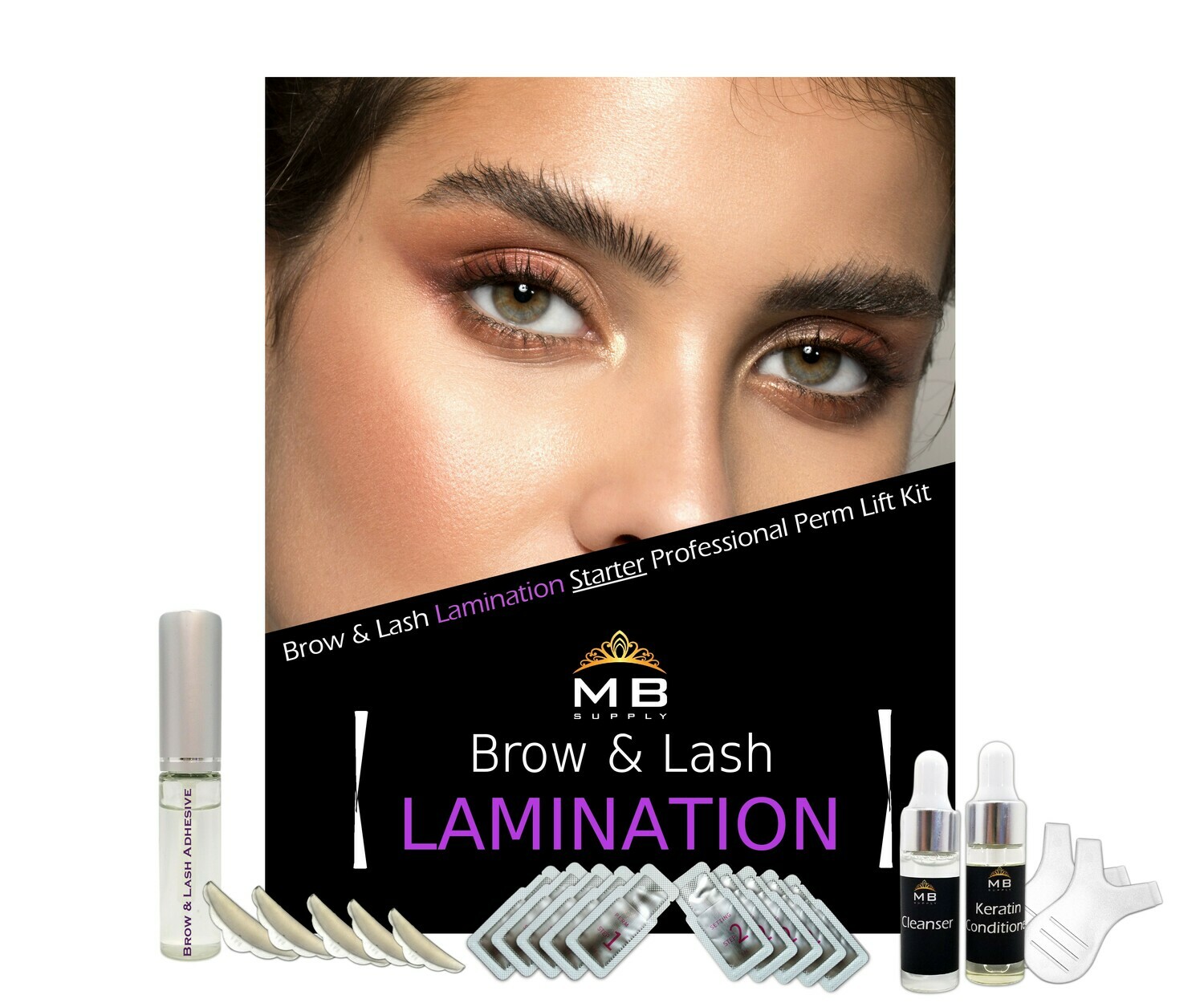 Starter Eyelash Eyebrow Lamination Keratin Lifting Kit, Perming Kit Lash Brow Lift Kit