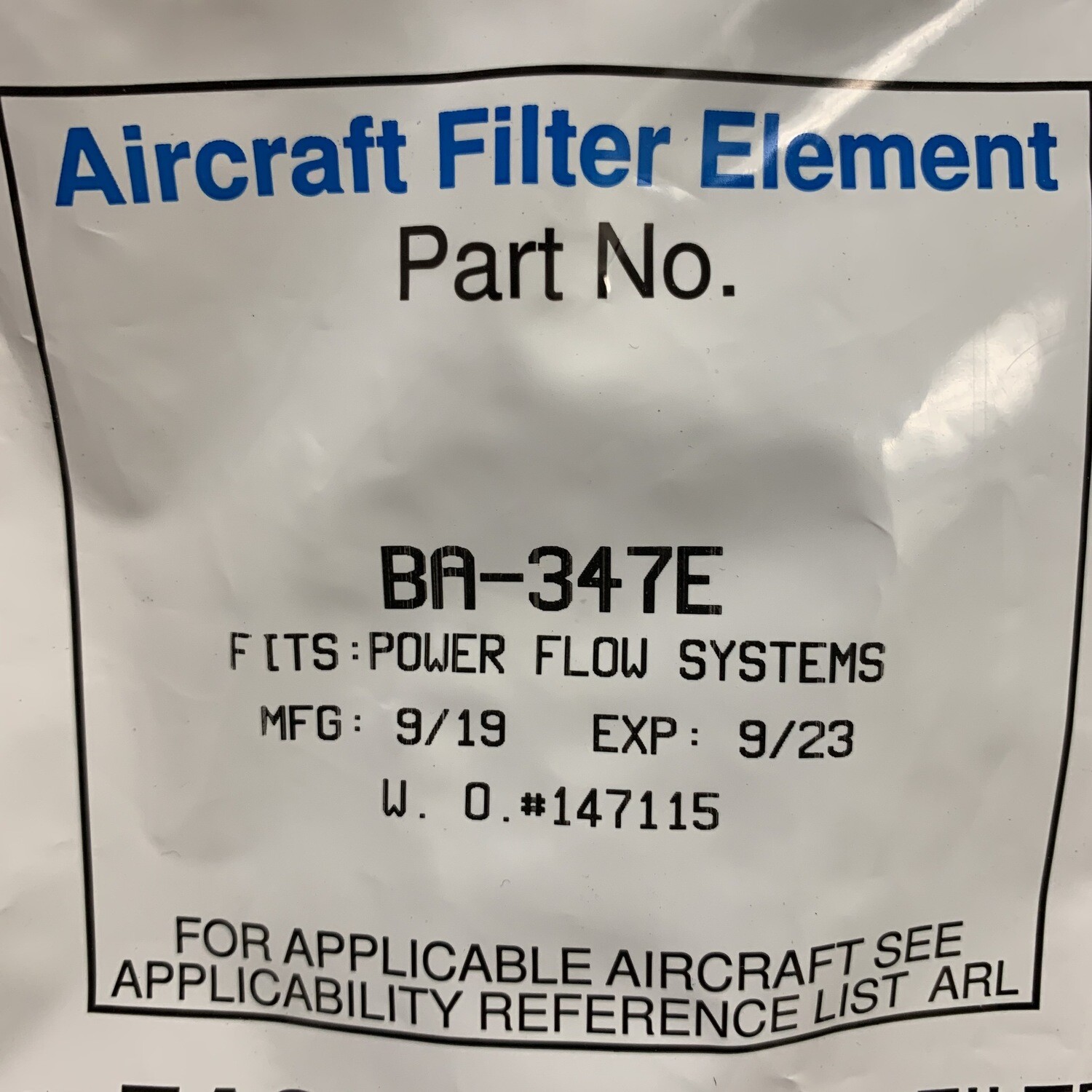 BA347E Brackett Air Filter for PFS-13802 ONLY
