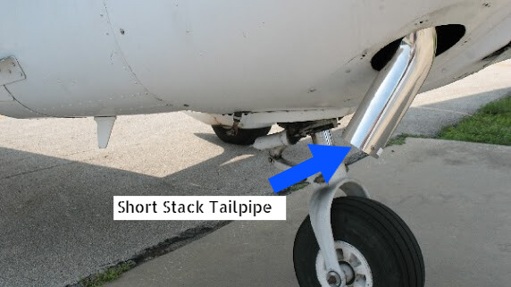 Cessna 172 Power Flow Exhaust Systems w/ Lyc. O-320/360 - PFS-13204, Exhaust Tailpipe Configuration: Short Stack Tailpipe